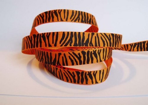 Oranžová zebra - stuha š.10mm — foto 1