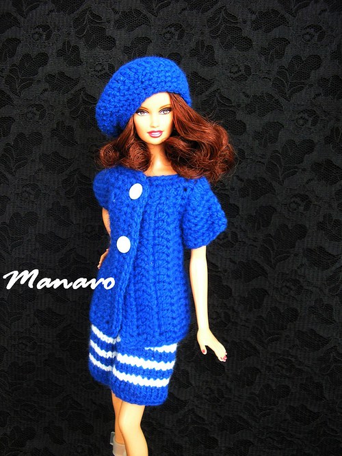 SLEVA Tmavě modrý komplet pro Barbie I. — foto 1