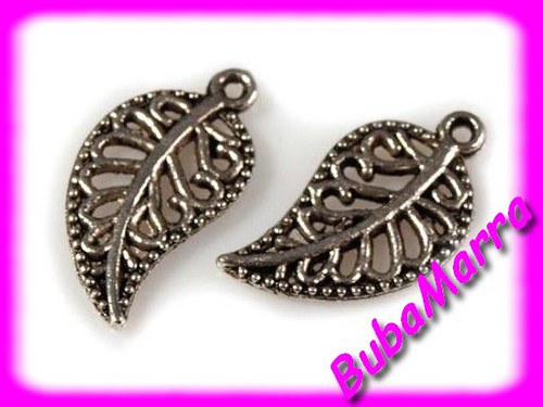 2ks ~ LIST ~ přívěšek 10x15mm ~ filigrán ~