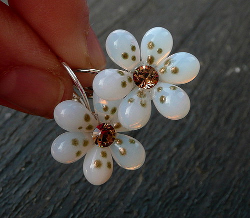 Náušnice : " Snow flowers " — foto 1