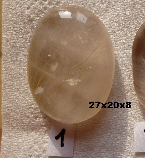 Křišťál s rutilem-CABOCHON — foto 1