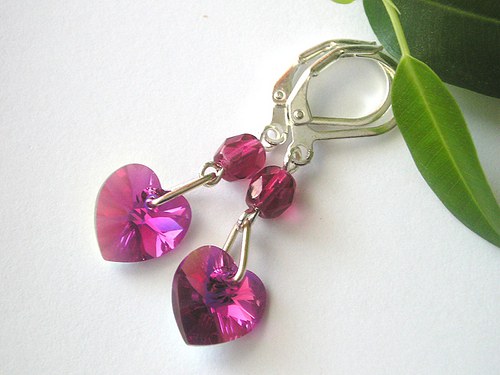 Swarovski náušnice Fuchsia AB... — foto 1