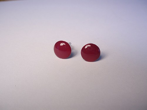 Růžové peckové náušnice — foto 1