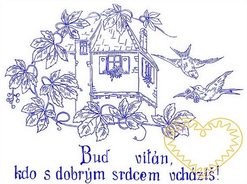 Nástěnná textilní kuchařka - Buď vítán