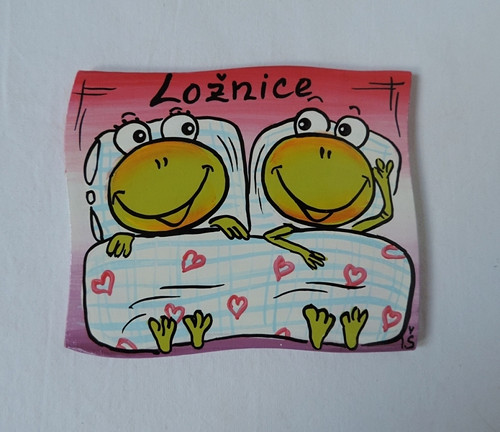Cedulka na dveře-ložnice-žabky