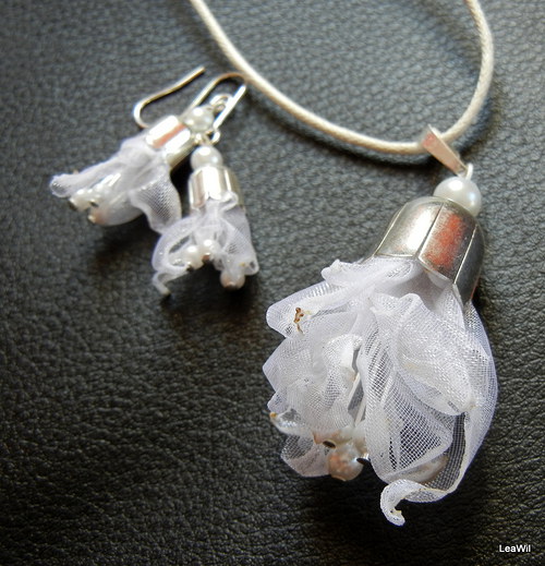 Organzovo-perlová bílá sada