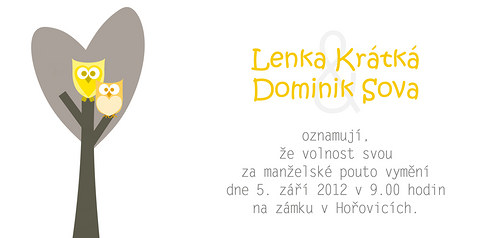 Svatební oznámení Sovičky — foto 1