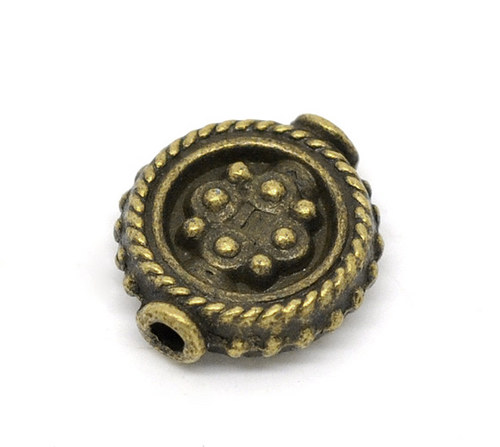 Kovový korálek buclatka2/ bronz/ 13x12mm/ 4ks