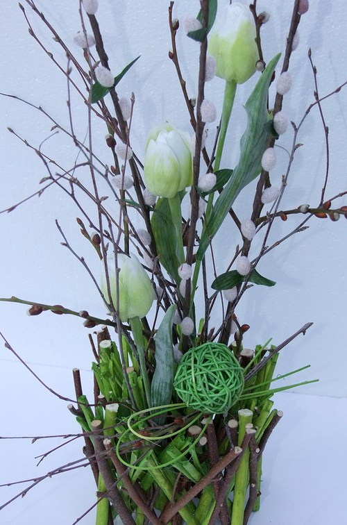 Tulipánky v proutí - zelenkavé — foto 1