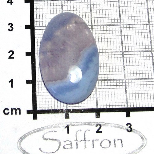 Modrý chalcedon s ametystem kabošon č.1 — foto 1