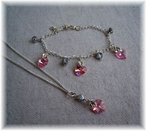 Sada Swarovski srdíčková — foto 1