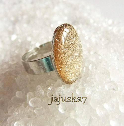 Sparkle prstýnek oválný *ŠAMPAŇ* — foto 1