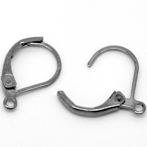 Náušnice zavírací/ gunmetal/ 2ks (1pár)