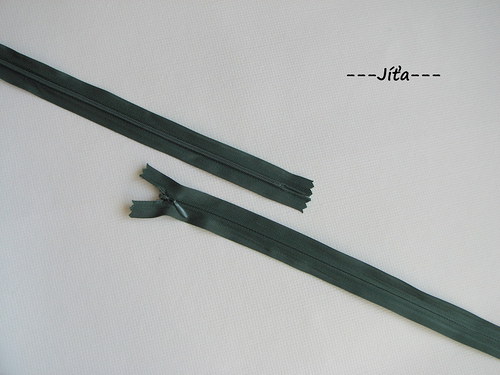 Spirálový zip skrytý - tm. zelená — foto 1