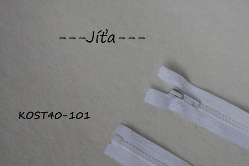 Zip kostěný 40 cm - bílá — foto 1
