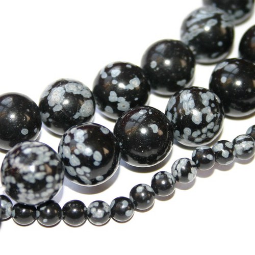 Obsidián vločkový 4mm 8ks — foto 1