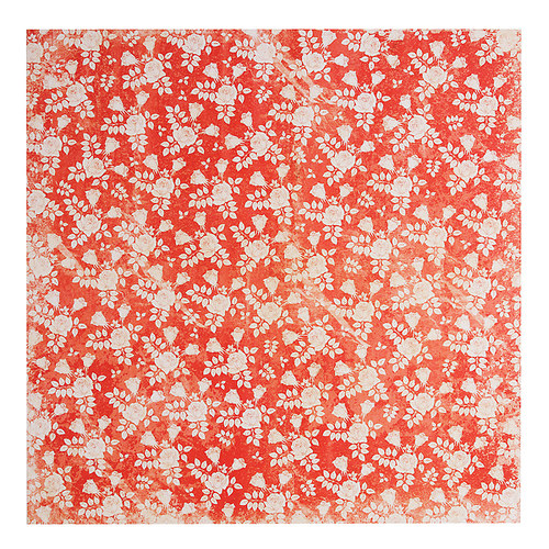 Scrapbooková čtvrtka VINTAGE ROSE RED — foto 1