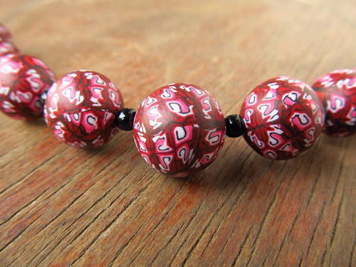Fimo náhrdelník- červený — foto 1