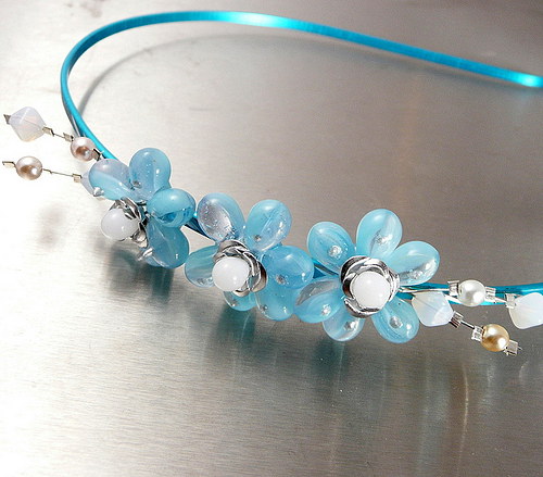 Čelenka : " Light blue flowers " — foto 1