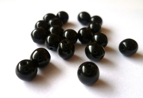Kuličky ČERNÁ, 6 mm - 40 ks — foto 1