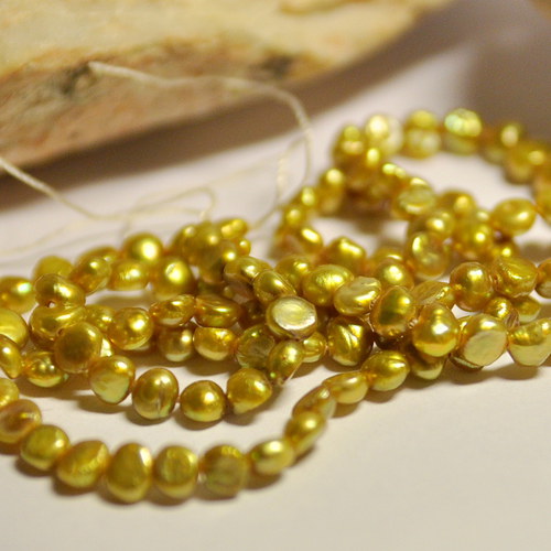 PR2 Říční perly Golden 4mm /10ks
