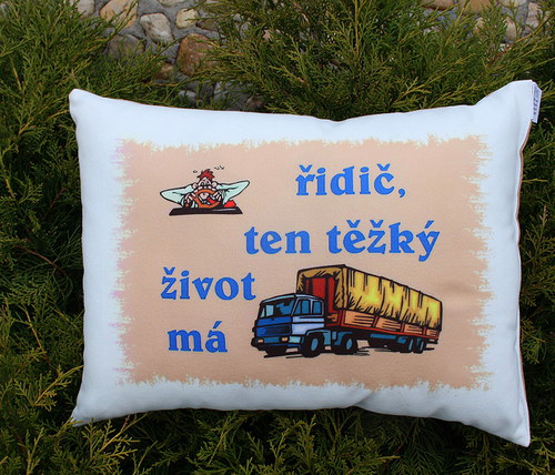 Vypalovaný POLŠTÁŘEK profese / řidič / kamion