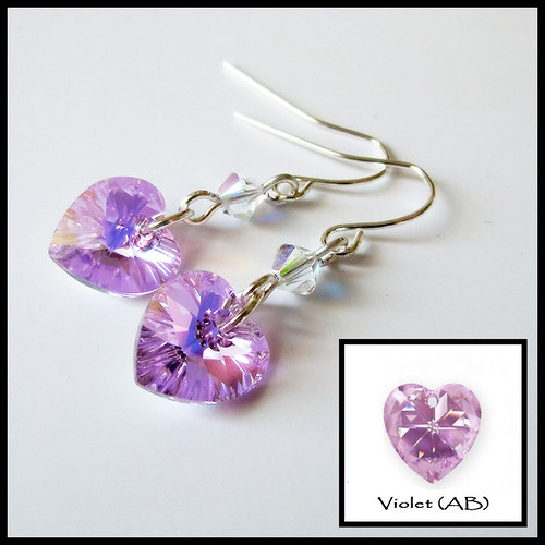 Swarovski srdíčka - violety — foto 1