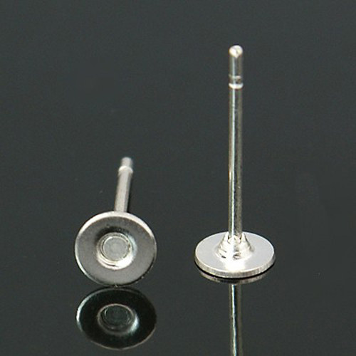 Puzeta s ploškou chir.ocel/ platina/ 4mm/ 6ks