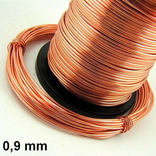 Nelakovaný měděný drát - průměr 0,9 mm (5 m) — foto 1