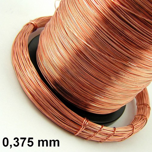 Nelakovaný měděný drát - průměr 0,375 mm (20 m) — foto 1