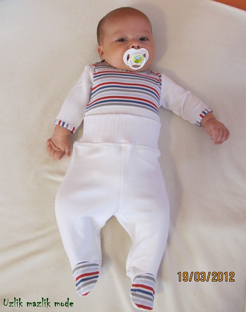 Polodupačky bílé + proužkatá ťapka — foto 1