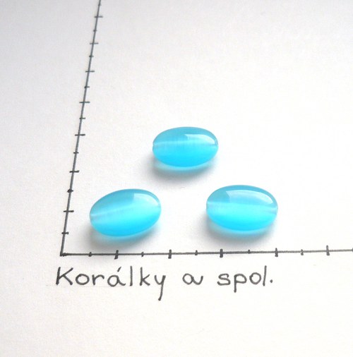 Kočičí oči - ovál světle modrá, 3 ks — foto 1