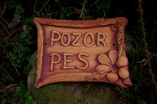 Cedulka-pozor pes-rezervace — foto 1