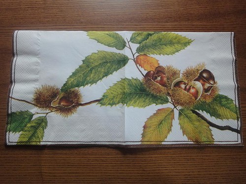 Ubrousek na decoupage - kaštany