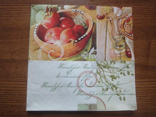 Ubrousek na decoupage - jablíčka