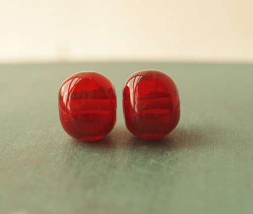 Korálky ,, červené ,, © 2 duté vinutky — foto 1