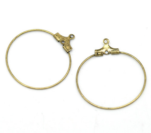 Kreole - jednoduché/ bronz/ 25mm/ 2ks