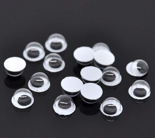 Oči pohyblivé plast/ 6mm/ 12ks