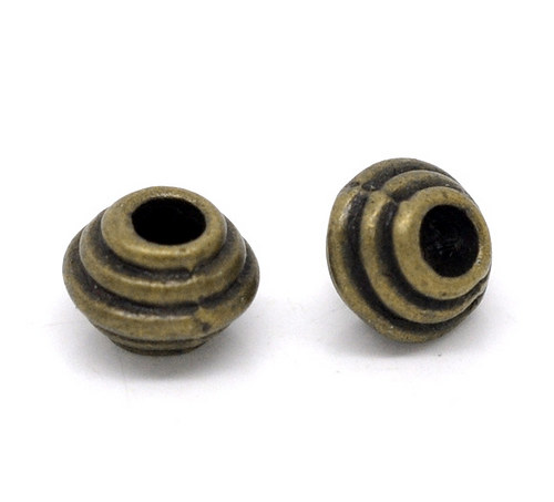 Kovový korálek spacer/ bronz/ 6x5 mm/ 6ks
