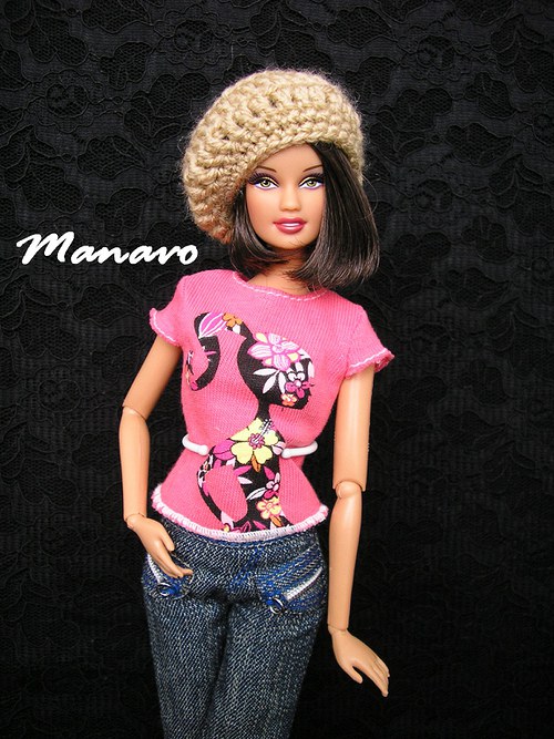 Béžový baret pro Barbie — foto 1