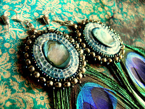 Boucles d'oreille de paon — foto 1