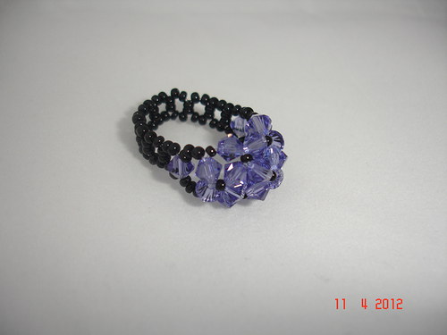 Prsten Swarovski barva Tanzanite — foto 1