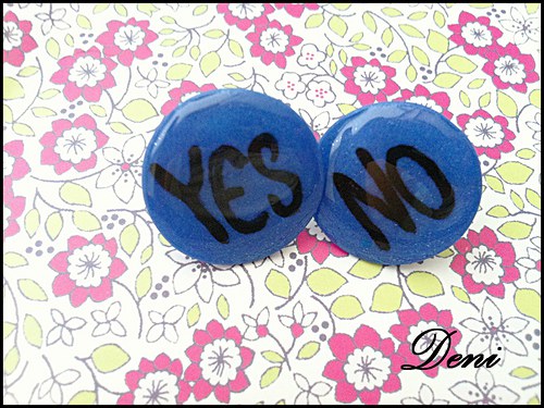 YES / NO - plackové náušnice — foto 1