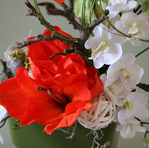 Celoroční dekorace - Amarylis s orchidejemi — foto 1