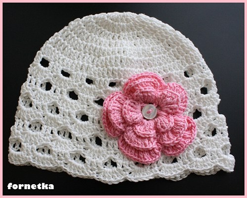 Biela bavlnená čiapočka, obvod 48cm............ — foto 1
