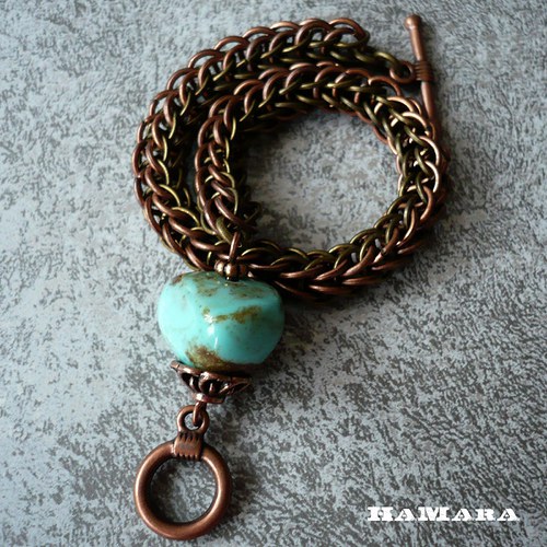 Persian bronze & tyrkys - náramek — foto 1