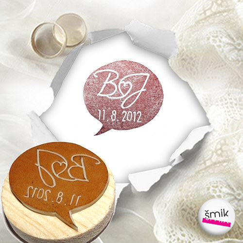 Monogram v bublince – razítko na přání — foto 1