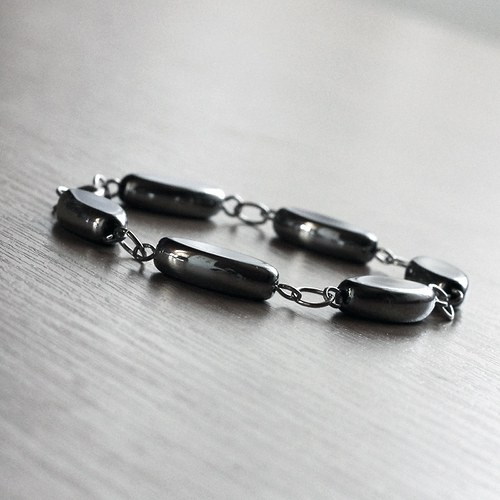 Moon glass - black - náramek — foto 1