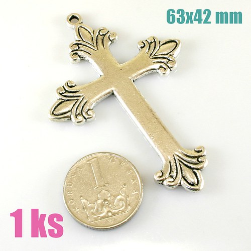 Přívěsek - velký kříž, 63 mm, 1 ks — foto 1