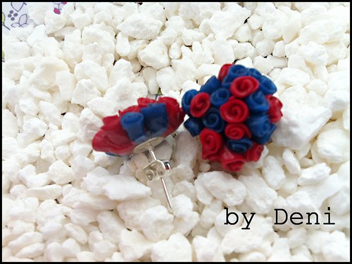 ROSE BLUE RED- náušnice — foto 1